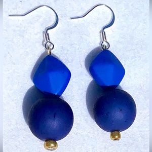Matte Blue Earrings